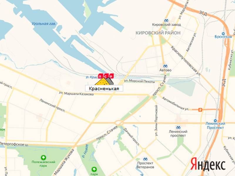 Красненькая склад ЛСР  на карте