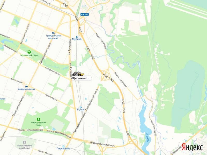 Пискаревский площадка щебня на карте