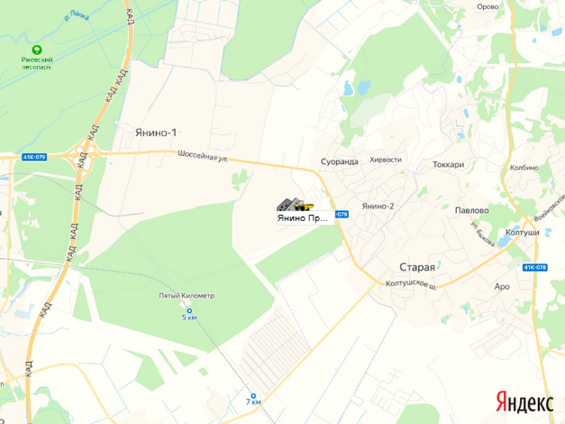 склад Янино на карте