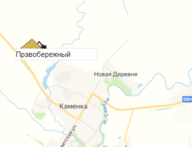 Карьер Правобережный на карте