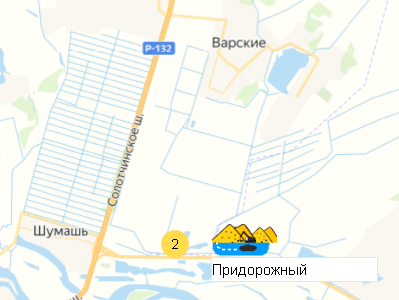 Карьер Придорожный на карте