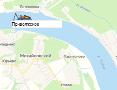 Приволжское на карте