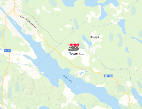 карьер Пруды на карте