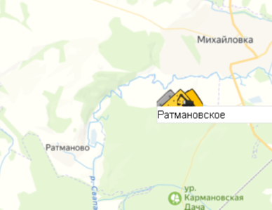 Месторождение  Ратмановское на карте