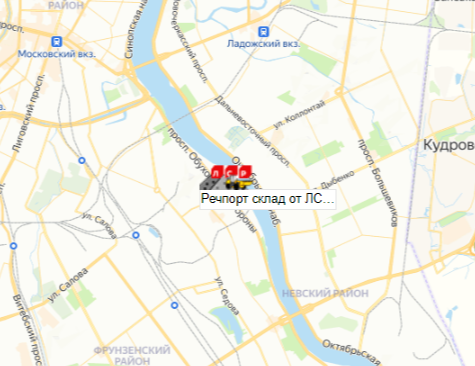 Речпорт, склад щебня от ЛСР-Базовые  на карте