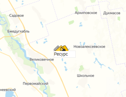 карьер Ресурс на карте