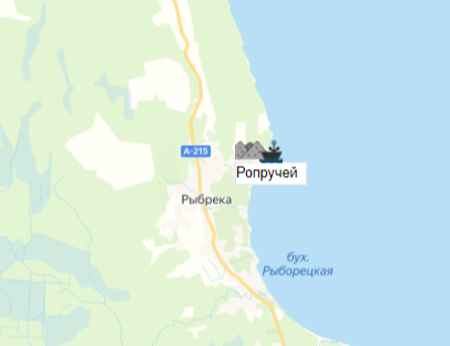 причал Ропручей на карте