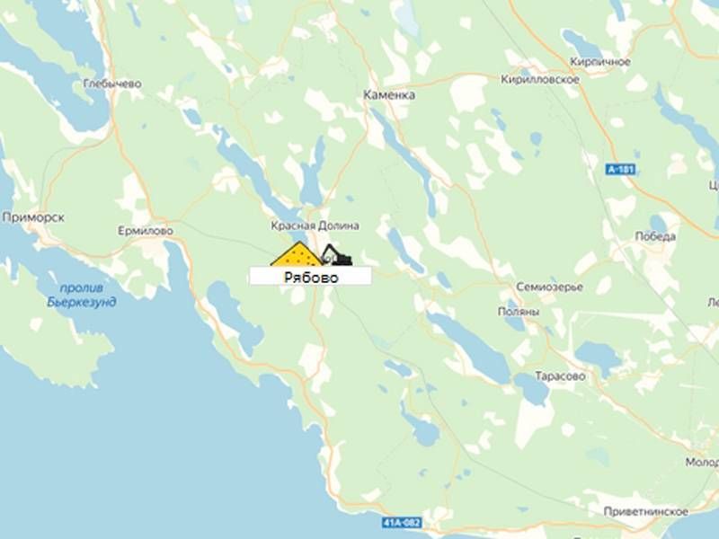 карьер Рябово на карте