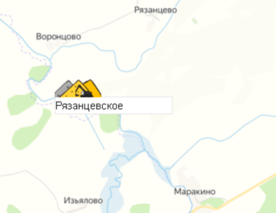Месторождение Рязанцевское на карте