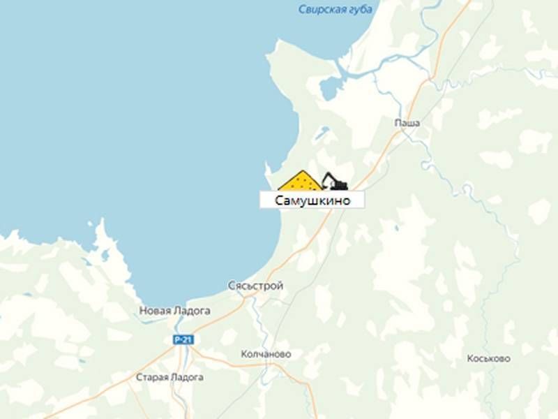 карьер Самушкино на карте