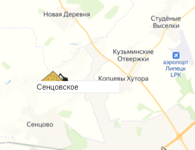 Месторождение Сенцовское на карте