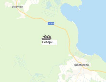 карьер Северное Шелтозеро на карте