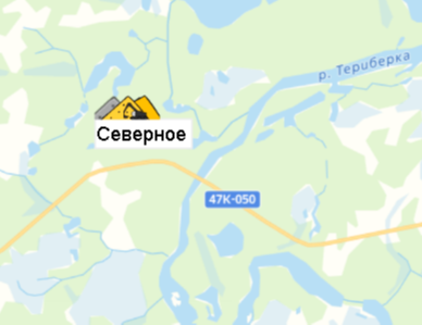 Месторождение Северное на карте