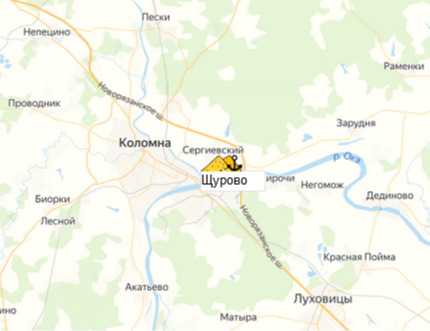 Щурово склад порта Коломна на карте