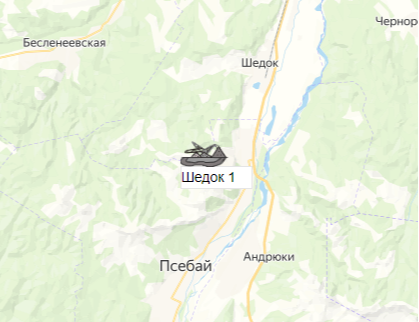 карьер Шедок 1 на карте