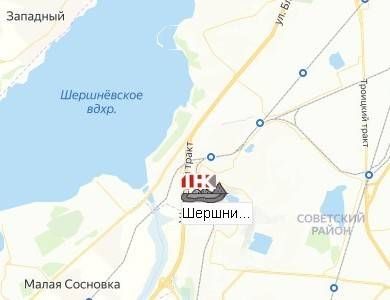 Шершнинский щебеночный завод на карте