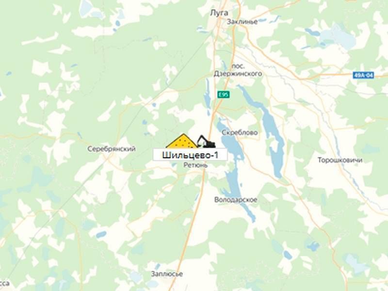 карьер Шильцево-1 на карте