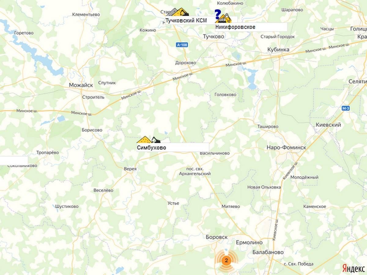 Карьер Симбухово на карте