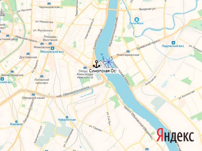 Синопская площадка щебня  на карте