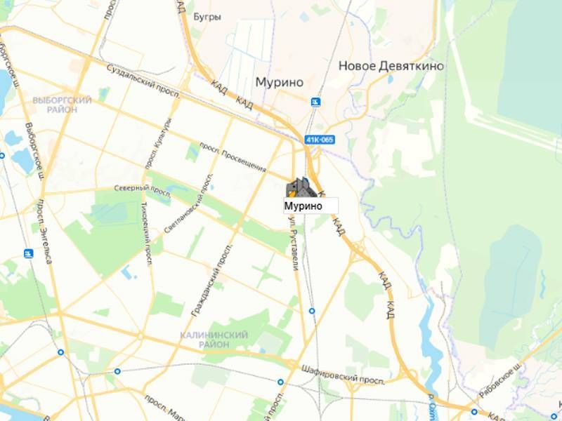 карьер Мурино на карте