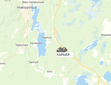 Гора Чащевитая карьер на карте