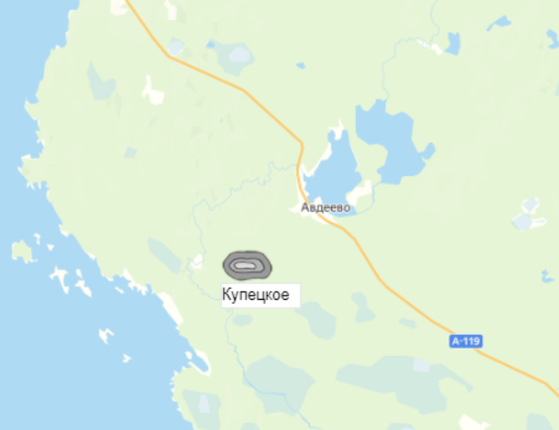 Купецкое месторождение на карте