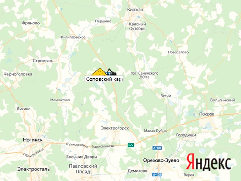 Соповский карьер на карте