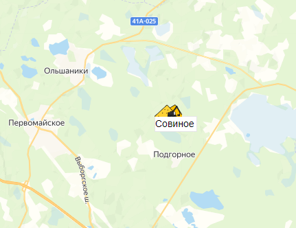 карьер Совиное на карте