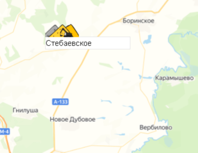 Месторождение Стебаевское на карте