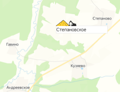 Карьер Степановское на карте