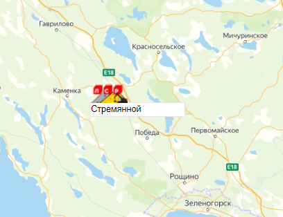 Стремянной Карьер  на карте