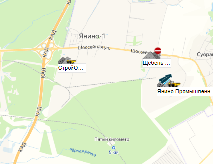Янино Стройориент площадка щебня на карте