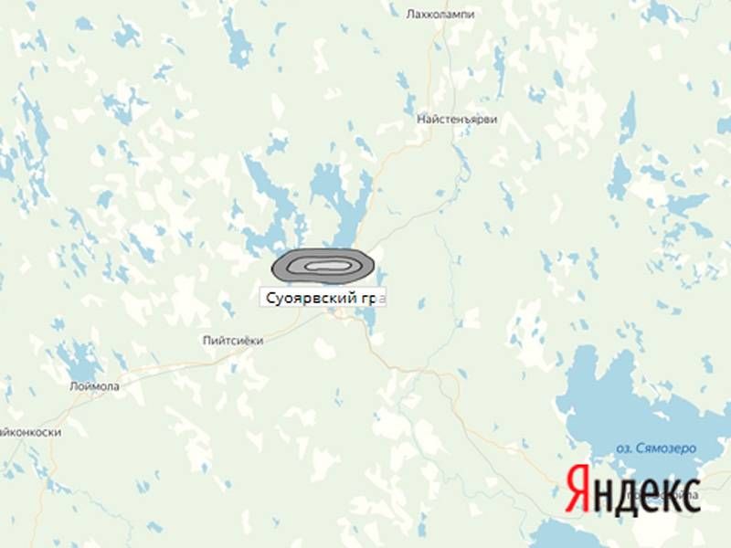 карьер Суоярви на карте
