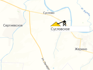 Карьер Сусловское на карте