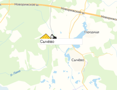 карьер Сычево на карте
