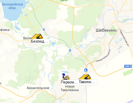 карьер Таволжанский на карте