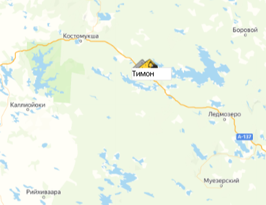 Карьер Тимон на карте