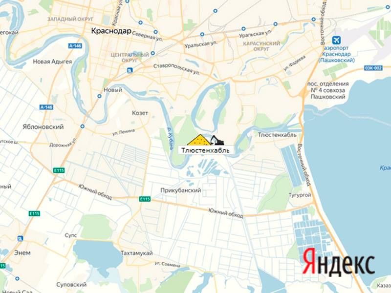 карьер Прикубанский на карте