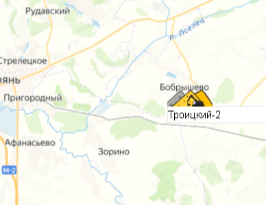 Карьер Троицкий-2 на карте