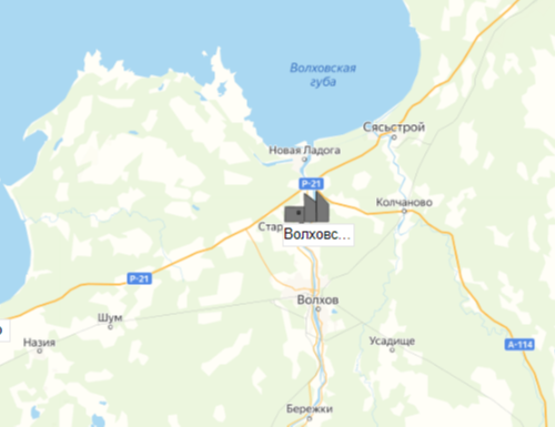 Волховский цех на карте
