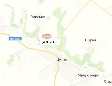 Карьер Ципьинское на карте