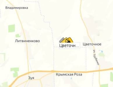 карьер Цветочное на карте