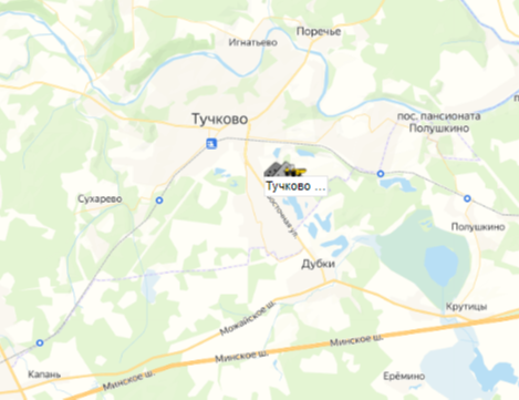 Перевалка ст. Тучково на карте