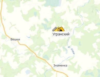 карьер Угранский на карте