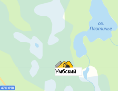 Карьер Умбский на карте