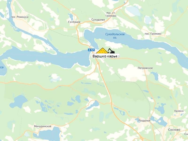 карьер Варшко на карте