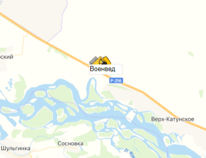 карьер Военвeд на карте