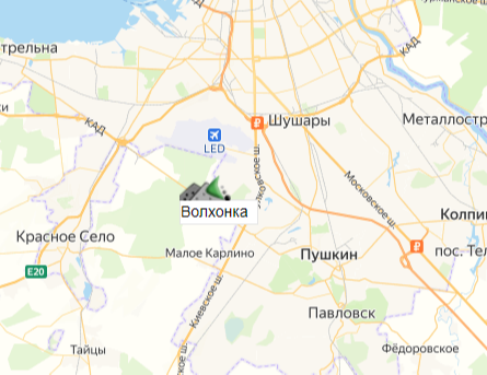 площадка Волхонкана карте