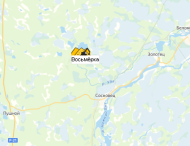 Карьер Восьмёрка на карте