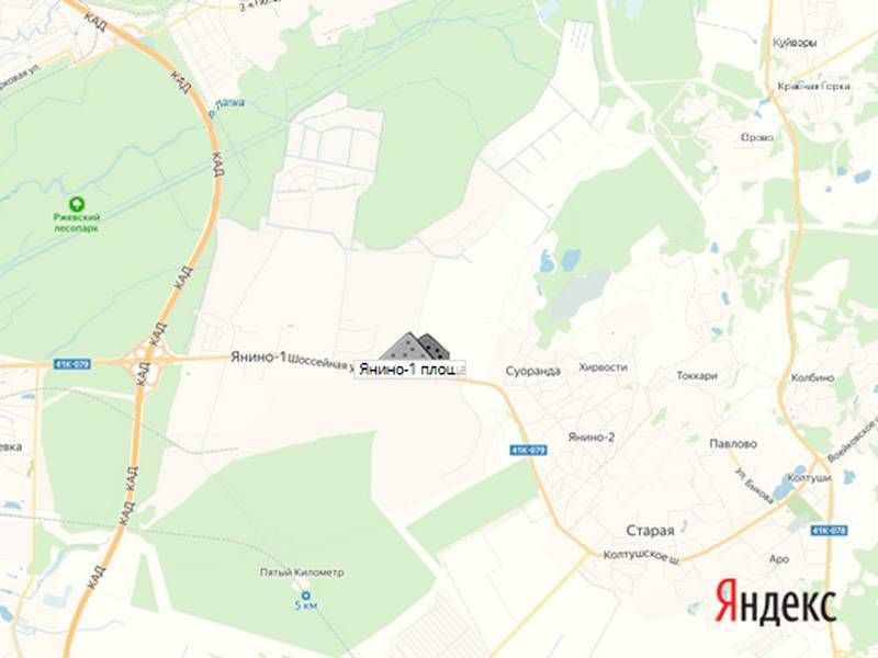 площадка щебня в янино на карте